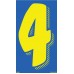 7-1/2" Blue & Yellow Adhesive Windshield Numbers - 4