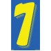 7-1/2" Blue & Yellow Adhesive Windshield Numbers - 7