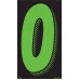 7-1/2" Fluorescent Chartreuse & Black Adhesive Windshield Numbers - 0