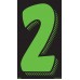 7-1/2" Fluorescent Chartreuse & Black Adhesive Windshield Numbers - 2