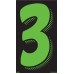 7-1/2" Fluorescent Chartreuse & Black Adhesive Windshield Numbers - 3