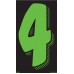 7-1/2" Fluorescent Chartreuse & Black Adhesive Windshield Numbers - 4