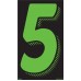 7-1/2" Fluorescent Chartreuse & Black Adhesive Windshield Numbers - 5