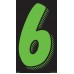 7-1/2" Fluorescent Chartreuse & Black Adhesive Windshield Numbers - 6