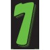 7-1/2" Fluorescent Chartreuse & Black Adhesive Windshield Numbers - 7