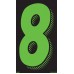 7-1/2" Fluorescent Chartreuse & Black Adhesive Windshield Numbers - 8