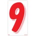 7-1/2" Red & White Adhesive Windshield Numbers - 9