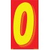 7-1/2" Red & Yellow Adhesive Windshield Numbers - 0