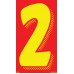 7-1/2" Red & Yellow Adhesive Windshield Numbers - 2