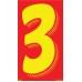 7-1/2" Red & Yellow Adhesive Windshield Numbers - 3