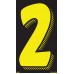 7-1/2" Black & Yellow Adhesive Windshield Numbers - 2