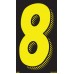 7-1/2" Black & Yellow Adhesive Windshield Numbers - 8
