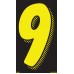 7-1/2" Black & Yellow Adhesive Windshield Numbers - 9