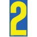 9-1/2" Blue & Yellow Adhesive Windshield Numbers - 2