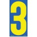 9-1/2" Blue & Yellow Adhesive Windshield Numbers - 3