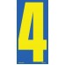 9-1/2" Blue & Yellow Adhesive Windshield Numbers - 4