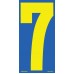9-1/2" Blue & Yellow Adhesive Windshield Numbers - 7