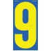 9-1/2" Blue & Yellow Adhesive Windshield Numbers - 9