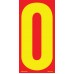 9-1/2" Red & Yellow Adhesive Windshield Numbers - 0