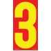 9-1/2" Red & Yellow Adhesive Windshield Numbers - 3