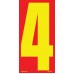 9-1/2" Red & Yellow Adhesive Windshield Numbers - 4