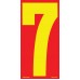 9-1/2" Red & Yellow Adhesive Windshield Numbers - 7