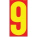9-1/2" Red & Yellow Adhesive Windshield Numbers - 9