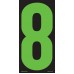 9-1/2" Fluorescent Chartreuse & Black Adhesive Windshield Numbers - 8