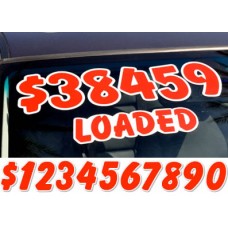 6-1/4" Red & White Die-Cut Windshield Number Stickers (Package of 12)