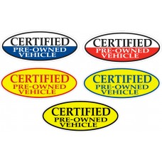 Certified Pre-Owned Oval Car Dealership Windshield Stickers (Package of 12)