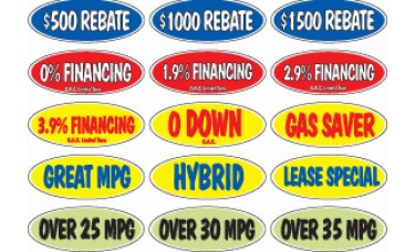 Oval Incentive Windshield Stickers (Package of 12)