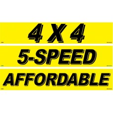 Yellow & Black Message Slogan Car Dealership Windshield Stickers (Package of 12)