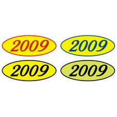 Euro Style Oval Year Model Car Dealership Windshield Stickers (Package of 12)