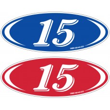 2-Digit Euro Style Oval Year Model Windshield Stickers (Package of 12)