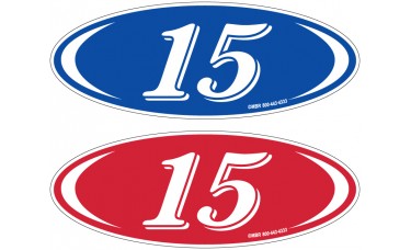 2-Digit Euro Style Oval Year Model Car Dealership Windshield Stickers (Package of 12)