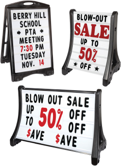 Changeable Letter Sidewalk Signs, Message Board & Sandwich Board Signs