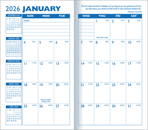 Blue Monthly Calendar Insert
