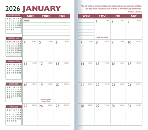 Red & Black Monthly Calendar Insert