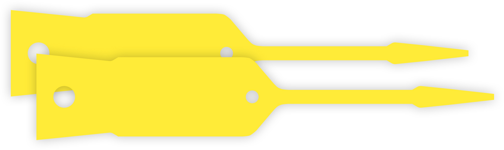 YELLOW Self-Locking Arrow Key Tags Size 4 1/2 X 3/4 1,000 per pack YELLOW 