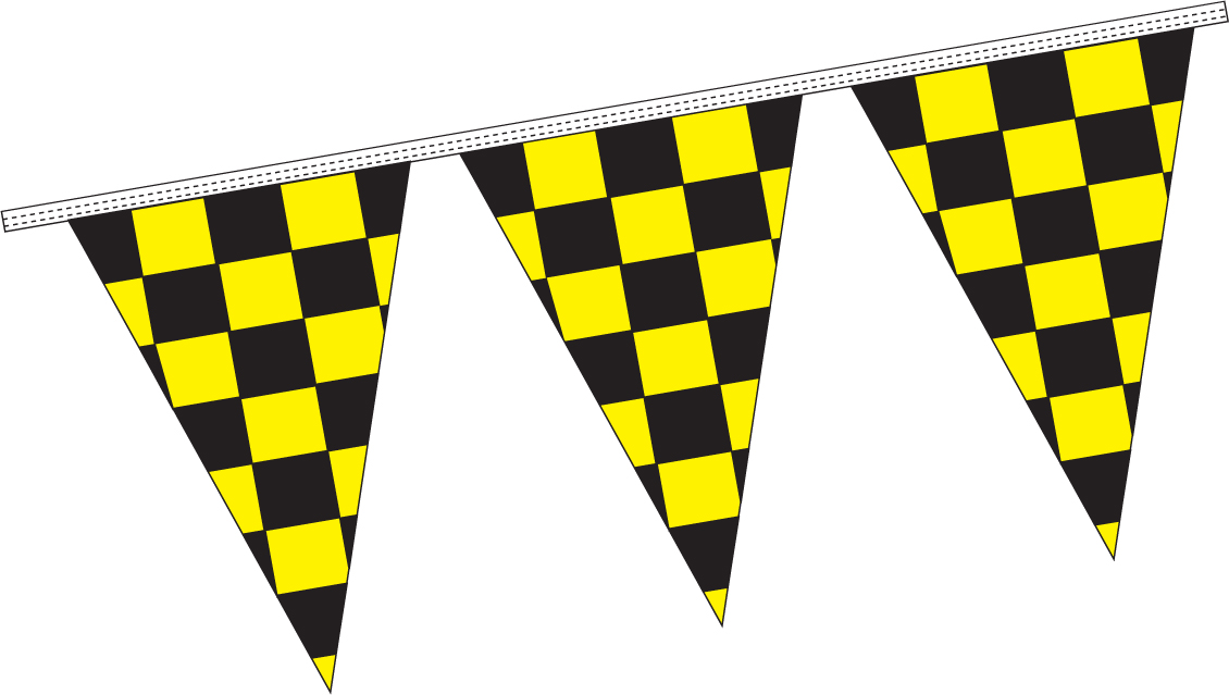 Yellow & Black Poly Pennant Strings