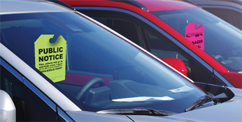 Rearview Mirror Hang Tags for Auto Dealerships