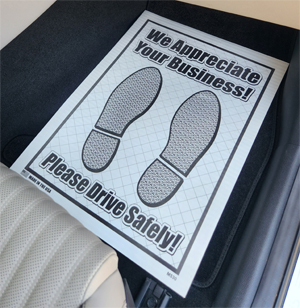 Dealer plastic store floor mats