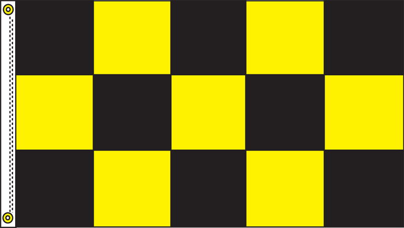 Black and Yellow Checkered Check 3'x2' Flag